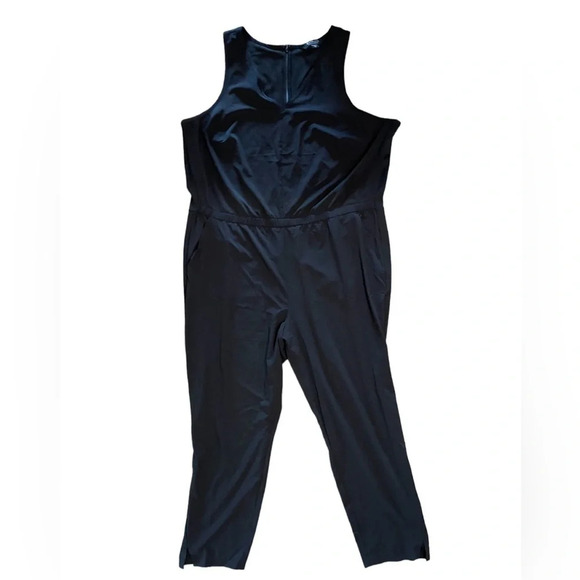ATHLETA Brooklyn Black Sleeveless Jumpsuit Women’s Size 22 Semi Fitted Ankle - Picture 1 of 9